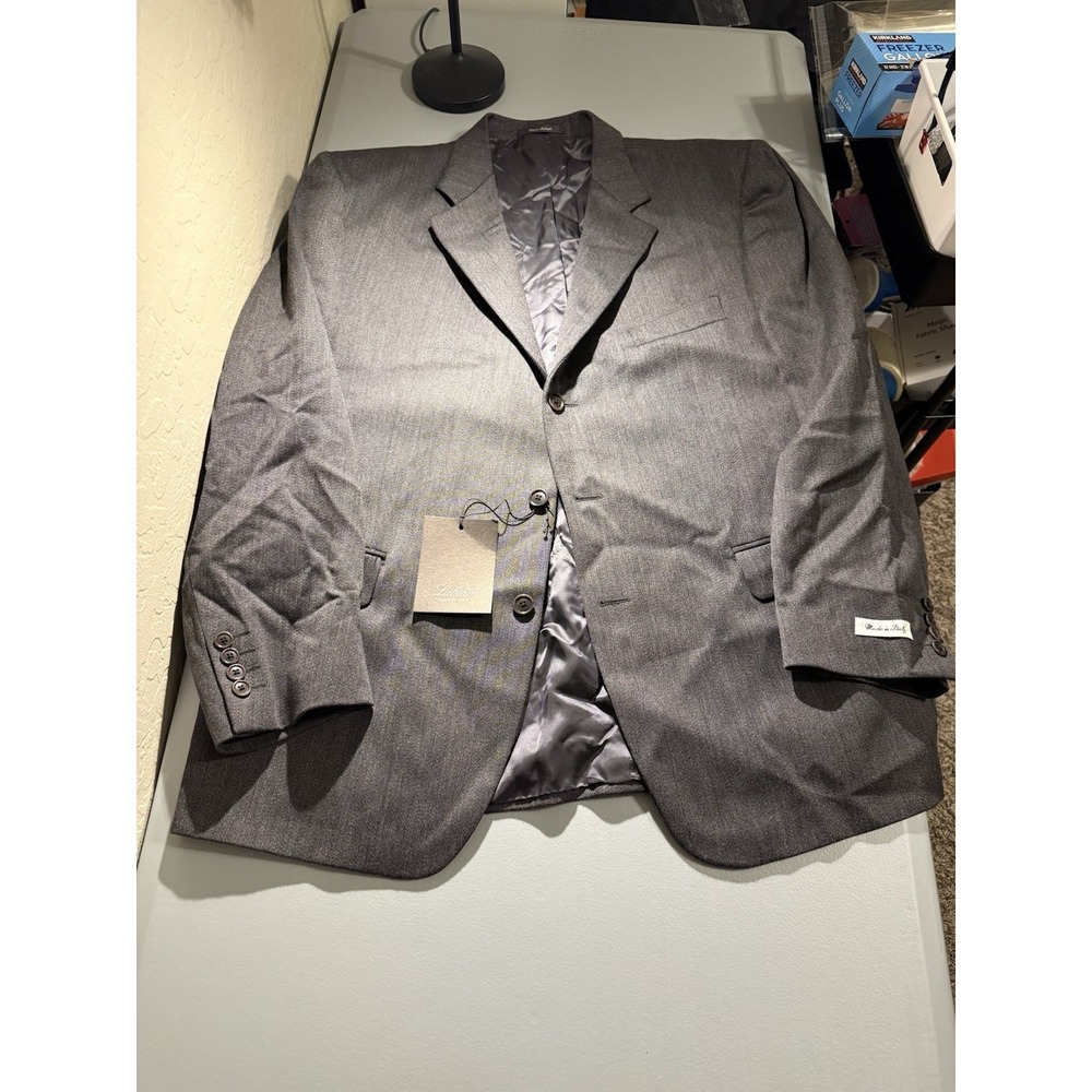 Lubiam Italy Mens Gray Wool Sport Coat Blazer Size 54R 44R Luxury Jacket